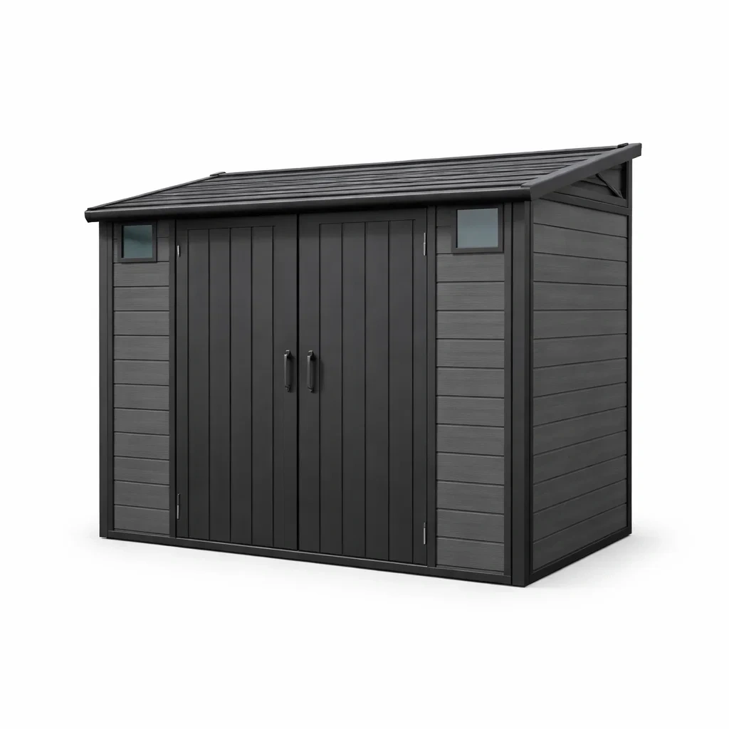 Abri de jardin en plastique gris foncé 226 x 287 x 237 cm-GARDENCHILL