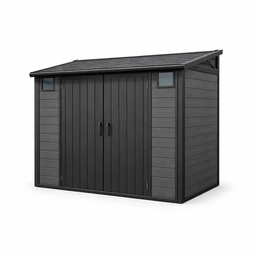 Abri de jardin en plastique gris foncé 226 x 287 x 237 cm-GARDENCHILL