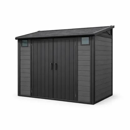 Abri de jardin en plastique gris foncé 226 x 287 x 237 cm-GARDENCHILL