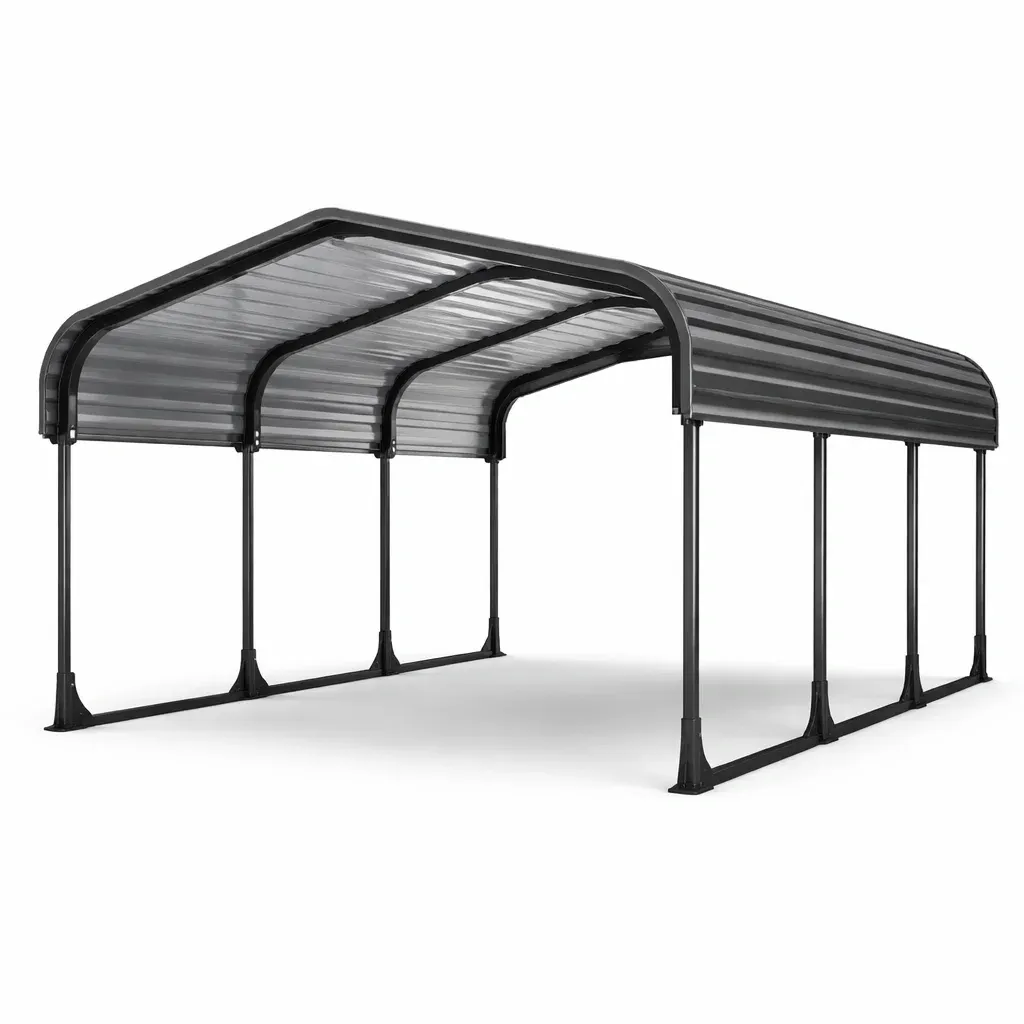 Abri voiture en acier gris-GARDENCHILL