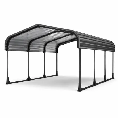 Abri voiture en acier gris-GARDENCHILL