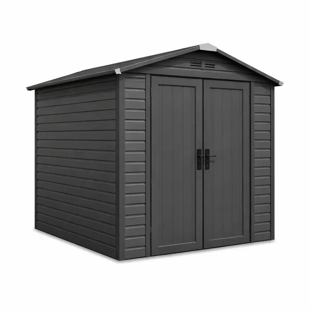 Abri de jardin en plastique gris foncé 185 x 152 x 226 cm-GARDENCHILL