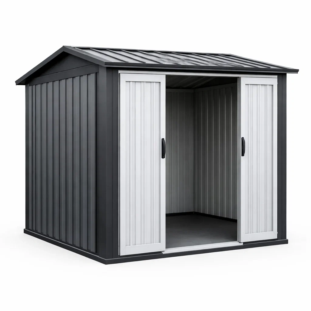 Abri de jardin en métal gris et blanc 191 x 120 x 181 cm-GARDENCHILL