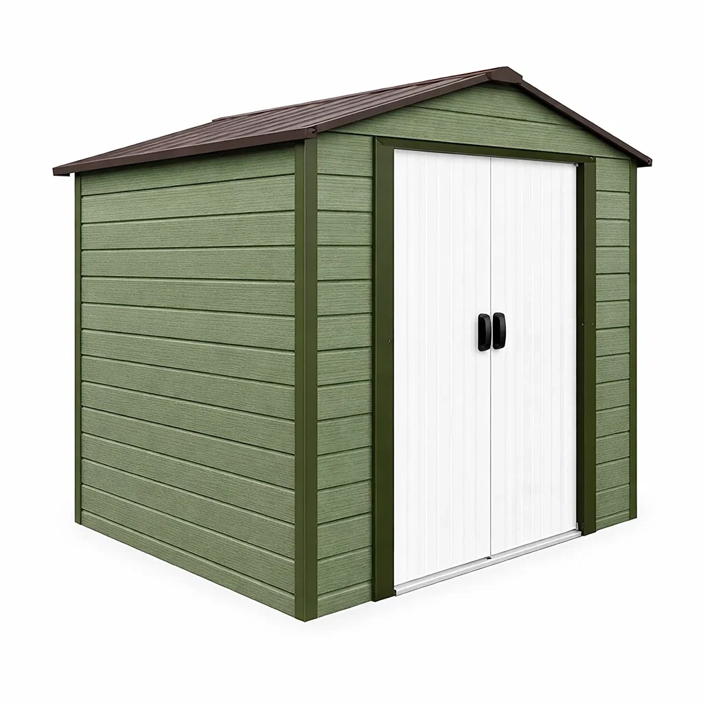 Abri de jardin en résine vert et blanc 185 x 152 x 226 cm-GARDENCHILL