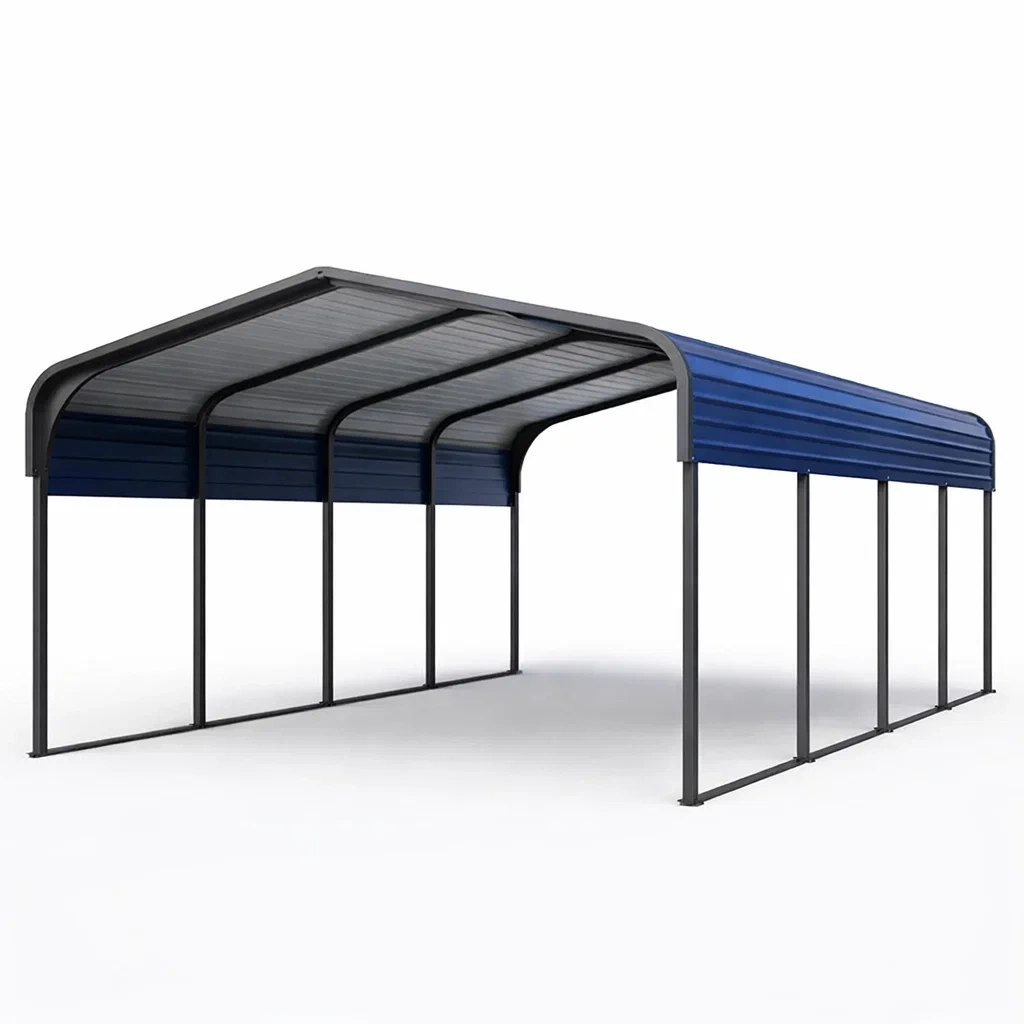 Abri voiture en acier galvanisé bleu 600 x 300 x 280 cm-GARDENCHILL