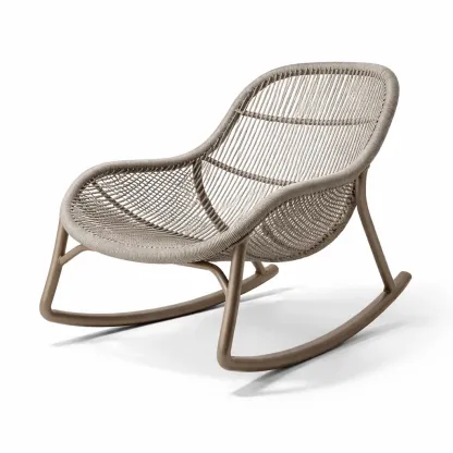 Chaise à bascule aluminium et rotin synthétique beige 95x90x75 cm-GARDENCHILL