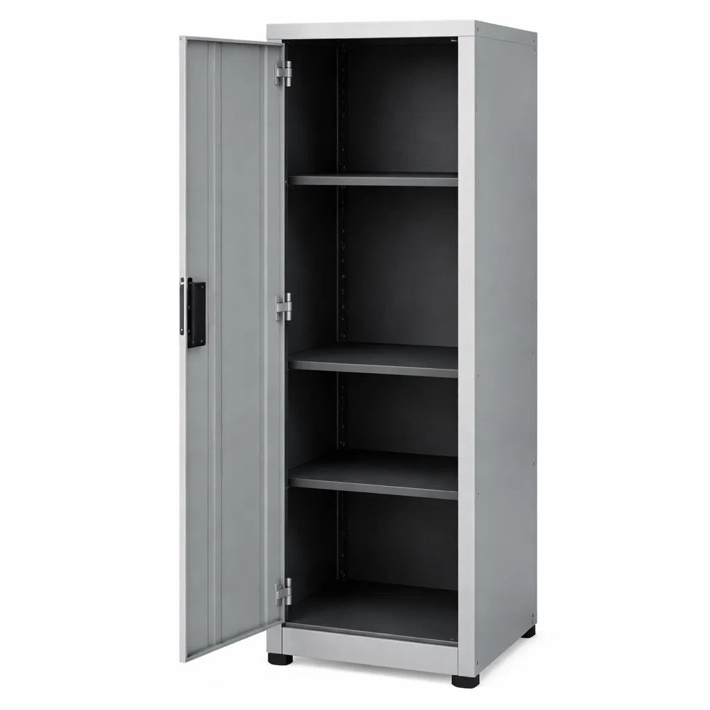 Armoire de rangement de garage en métal avec portes battantes et étagères réglables-HOMELUSHZ