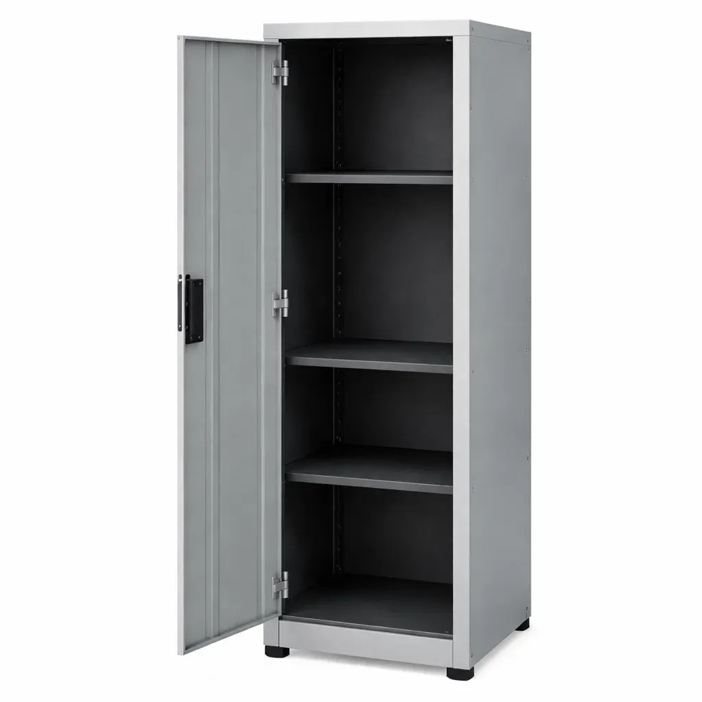 Armoire de rangement de garage en métal avec portes battantes et étagères réglables-HOMELUSHZ