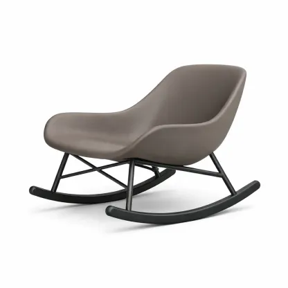 Chaise à bascule en polypropylène marron et acier-HOMELUSHZ