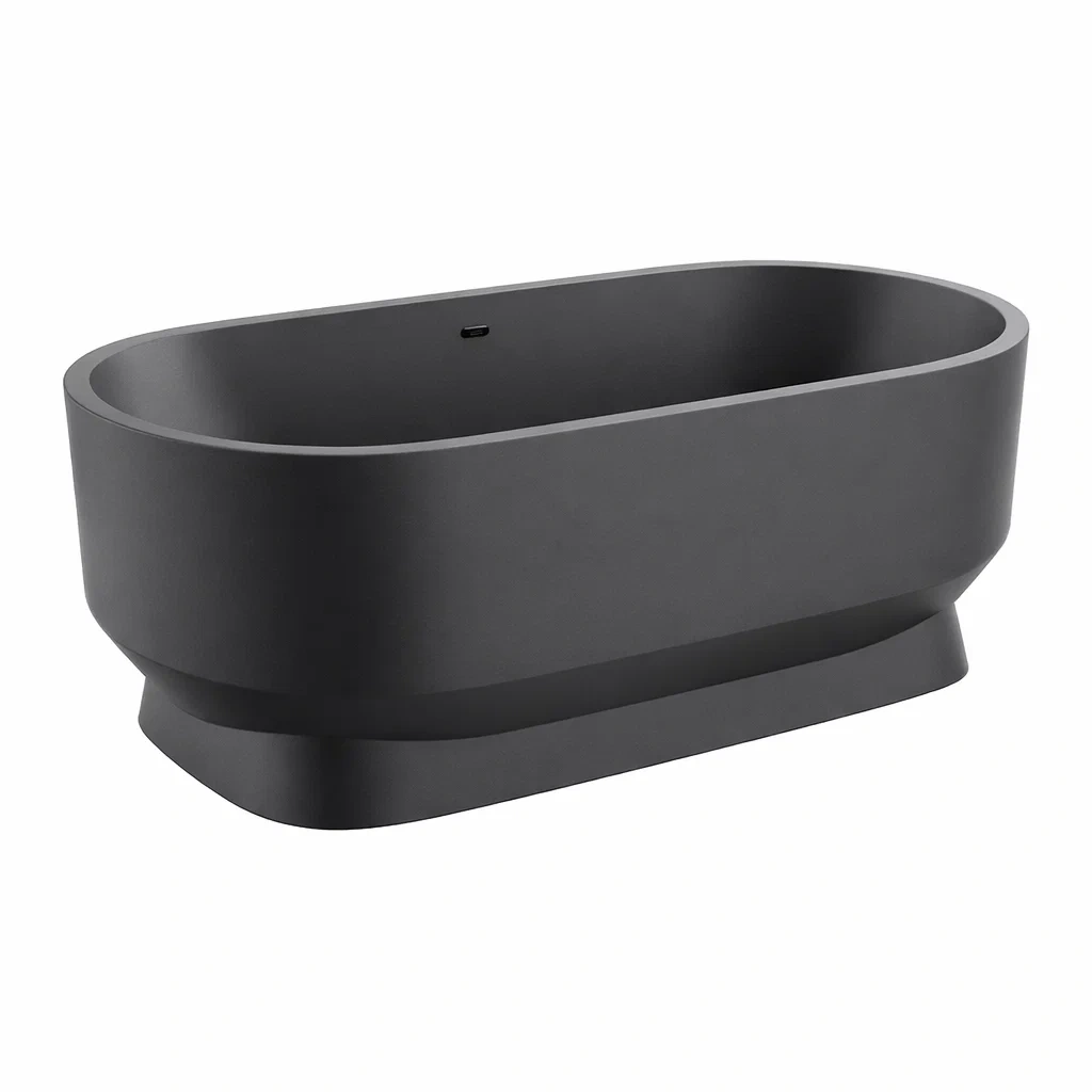 Baignoire autoportante en acrylique noire 170 x 80 x 60 cm-HOMELUSHZ