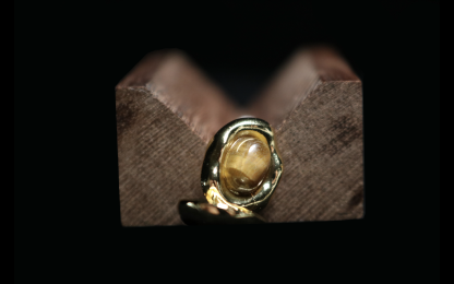 Retro Gold-Frame Wood Piece