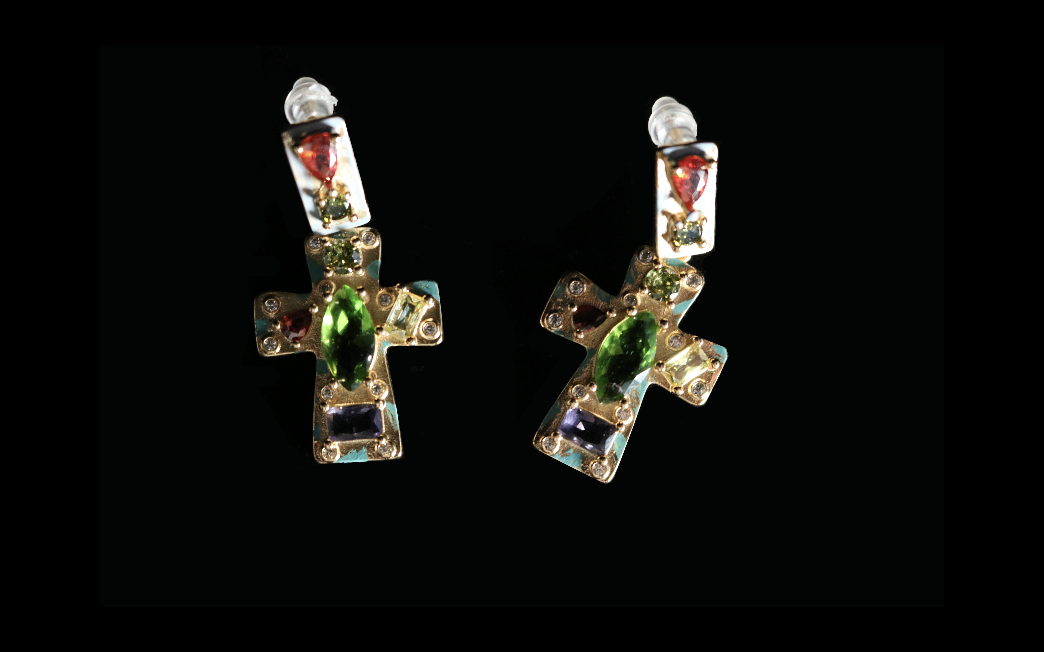 Iridescent Cross Gemstone