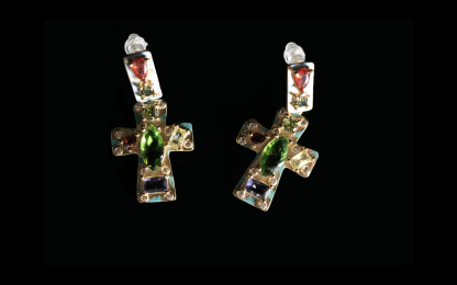 Iridescent Cross Gemstone