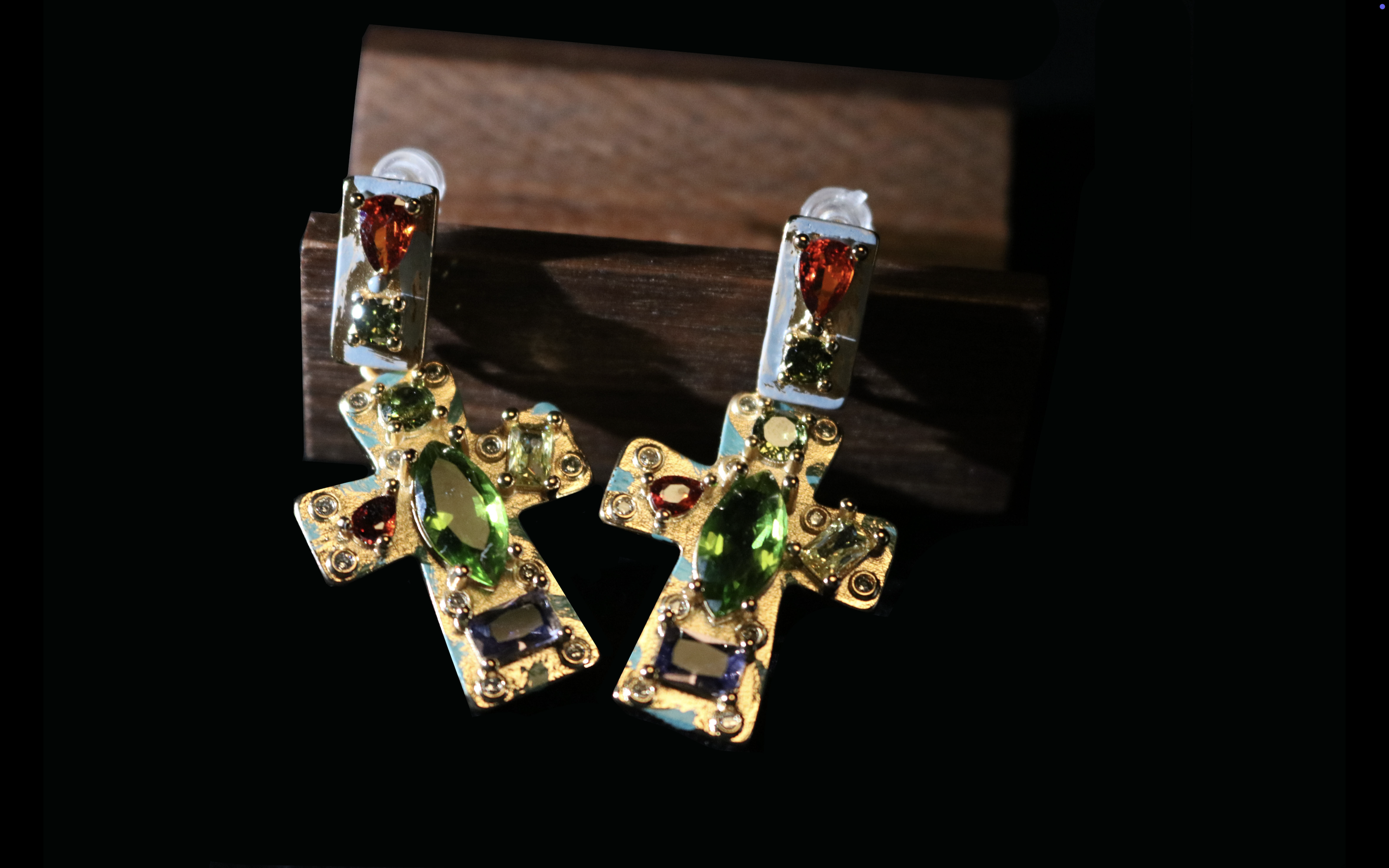 Iridescent Cross Gemstone