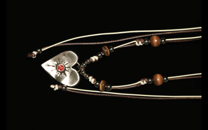 Dual-Cord Heart Red Accent Pendant