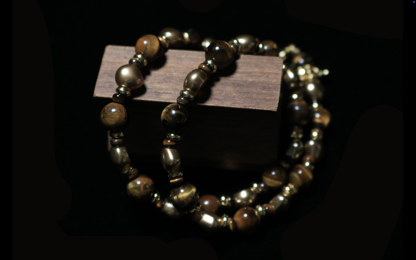 Retro Gold Accent Tiger Eye