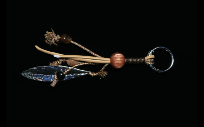 Warm Tone Stone Macramé Keychain