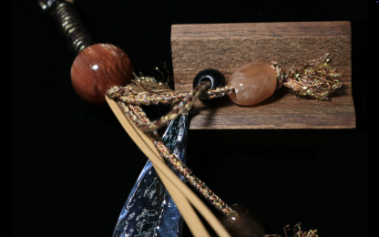 Warm Tone Stone Macramé Keychain