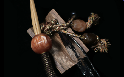 Warm Tone Stone Macramé Keychain