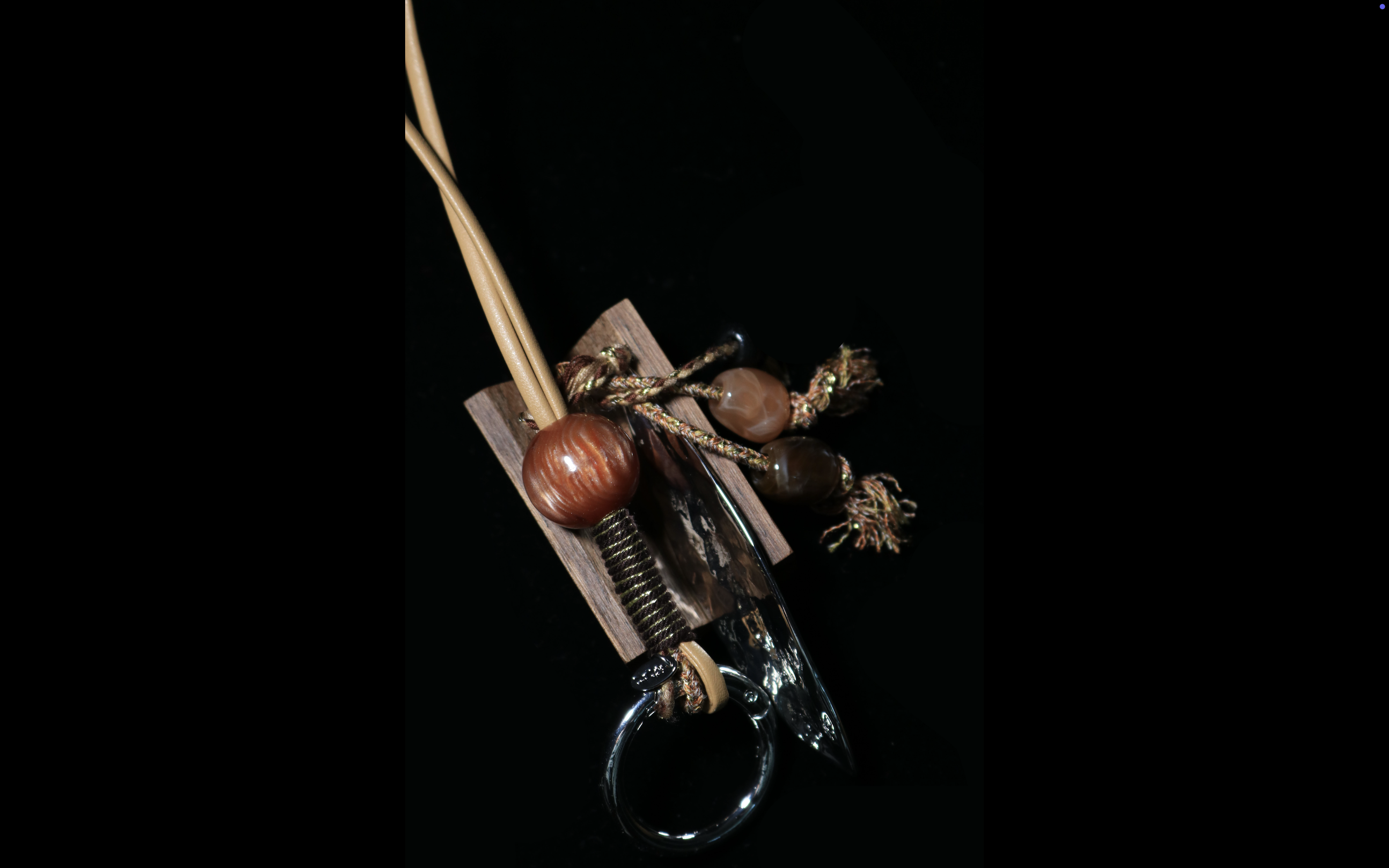 Warm Tone Stone Macramé Keychain