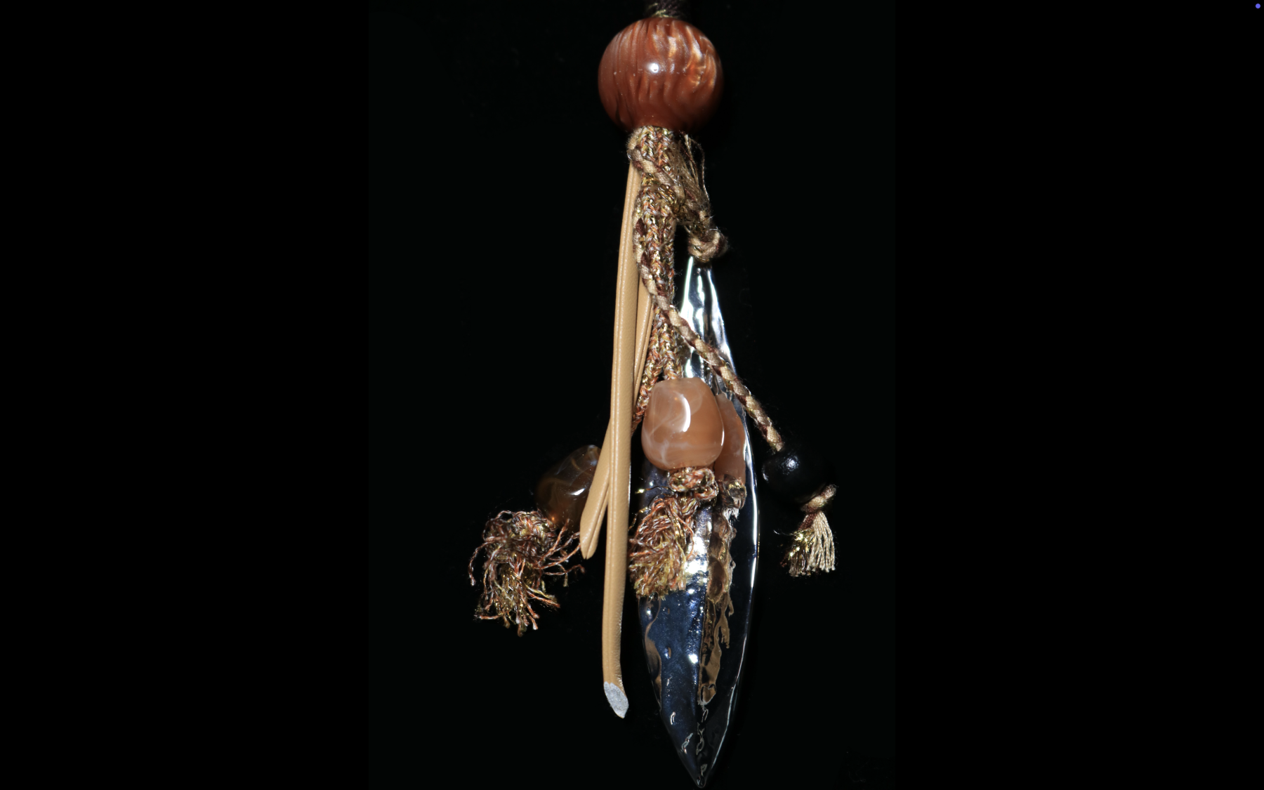 Warm Tone Stone Macramé Keychain