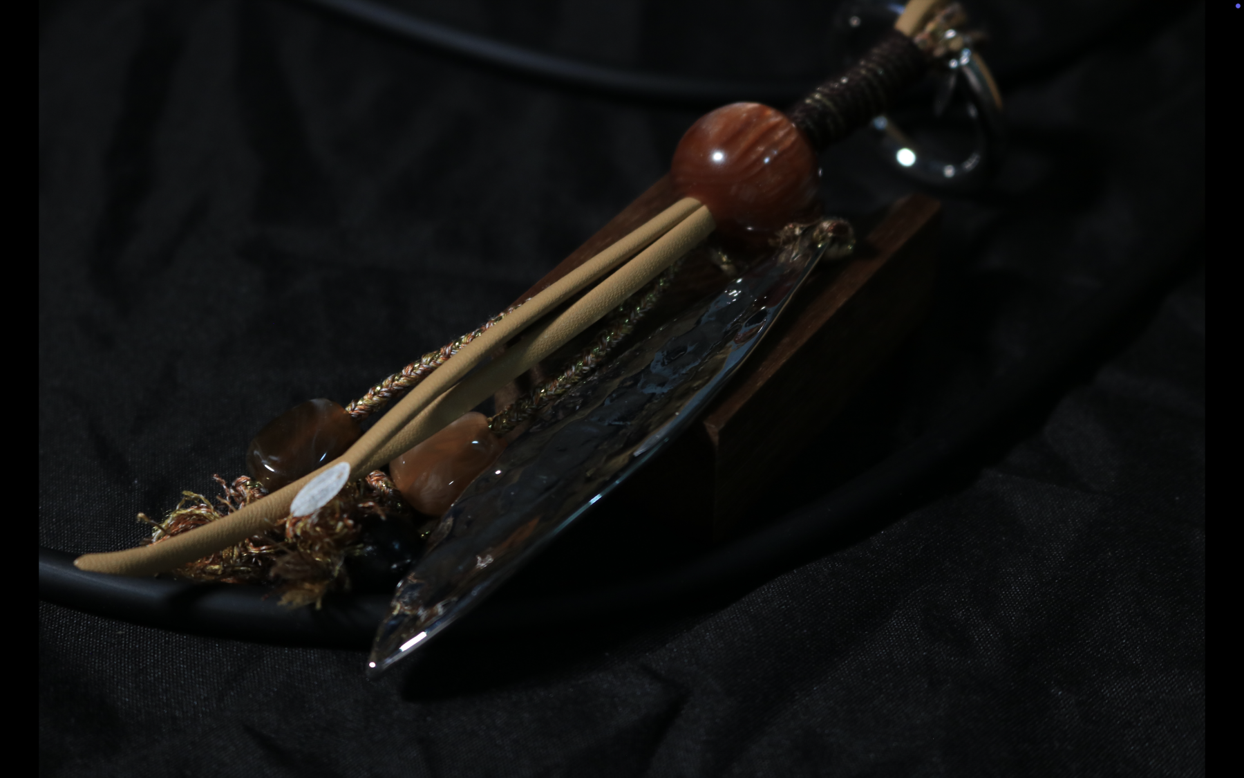 Warm Tone Stone Macramé Keychain