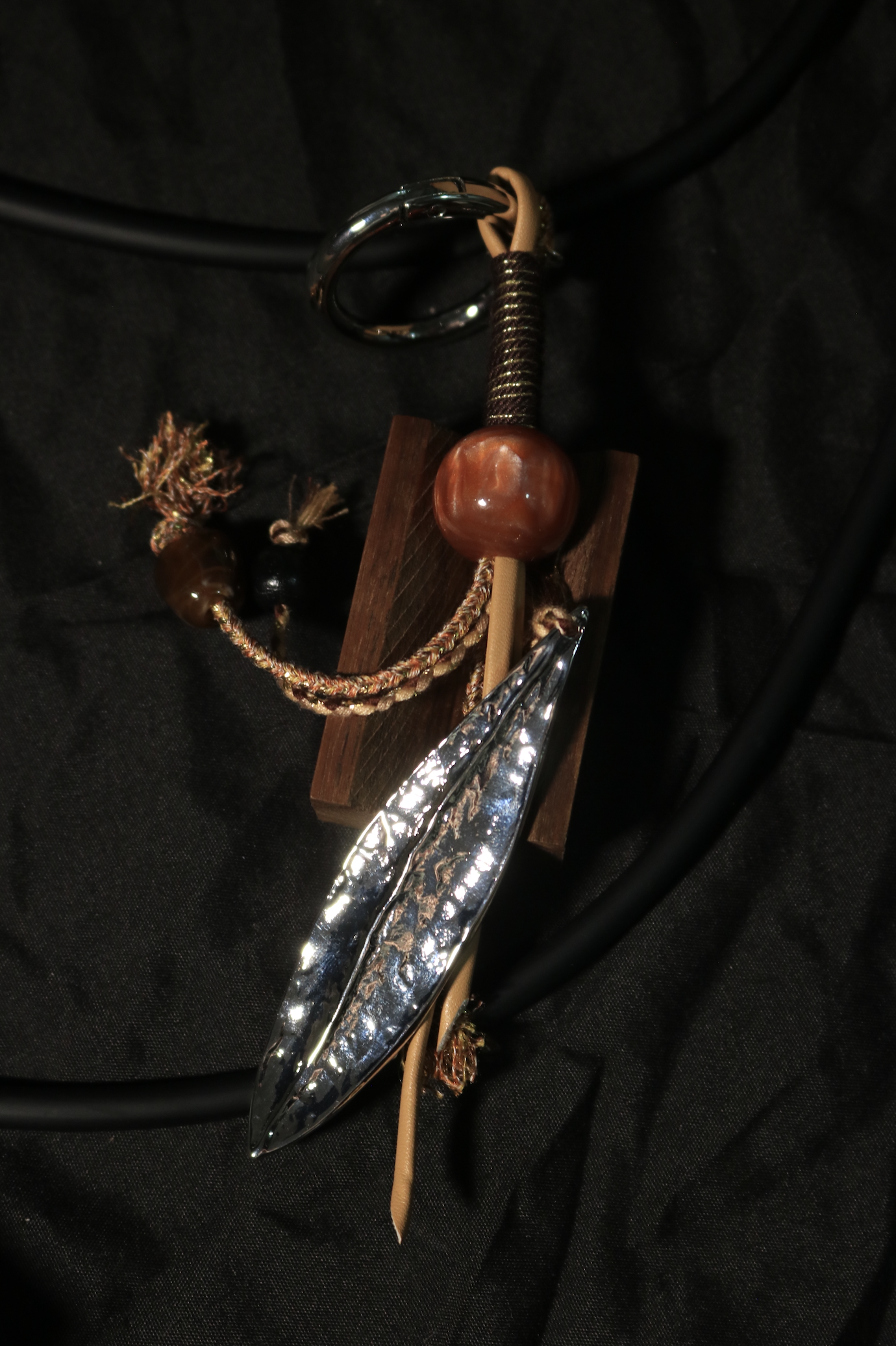 Warm Tone Stone Macramé Keychain