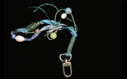 Turquoise Cord Beaded Tassel Charm