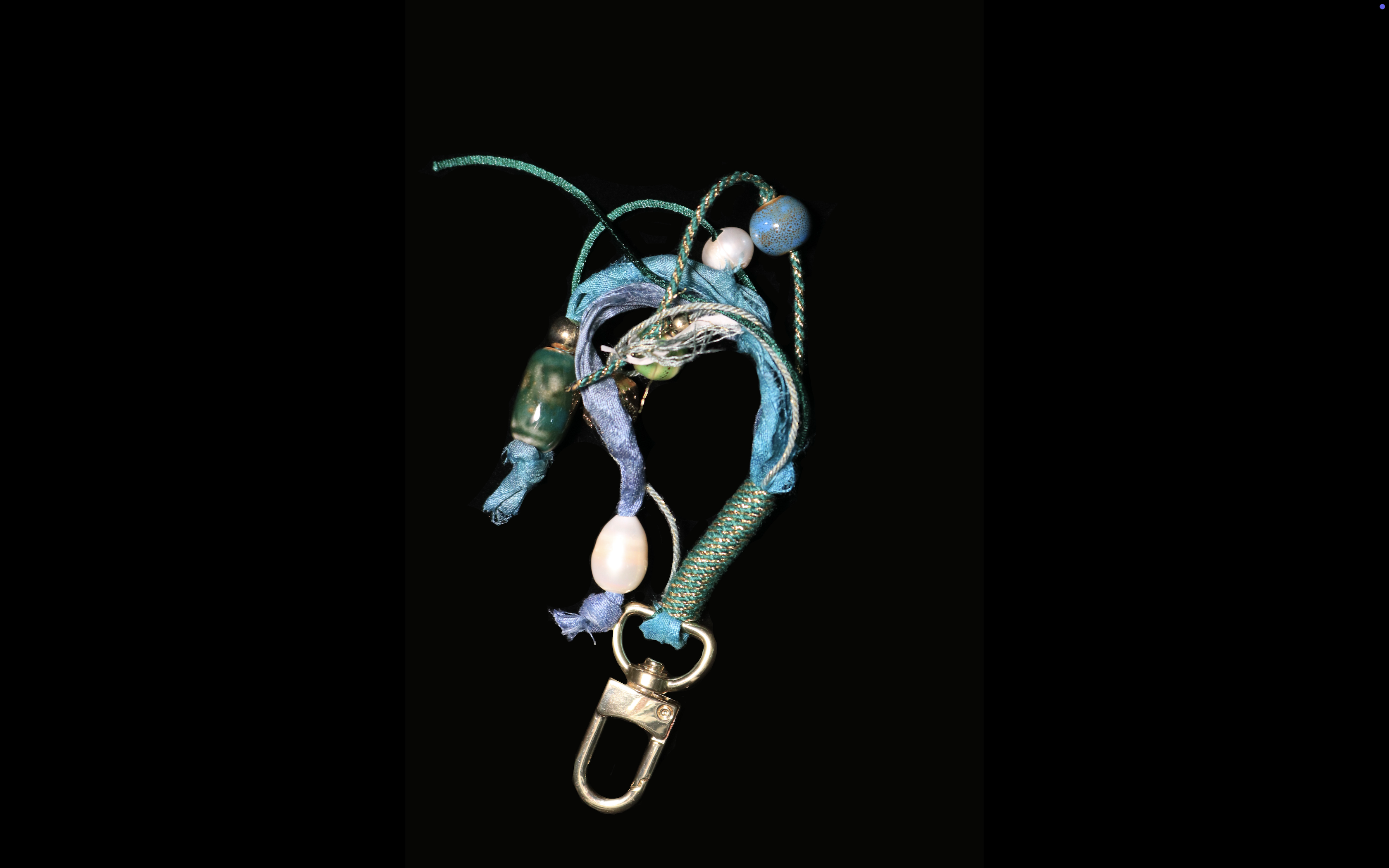 Turquoise Cord Beaded Tassel Charm