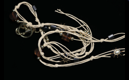 Macramé Contrast-Bead Waist Chain