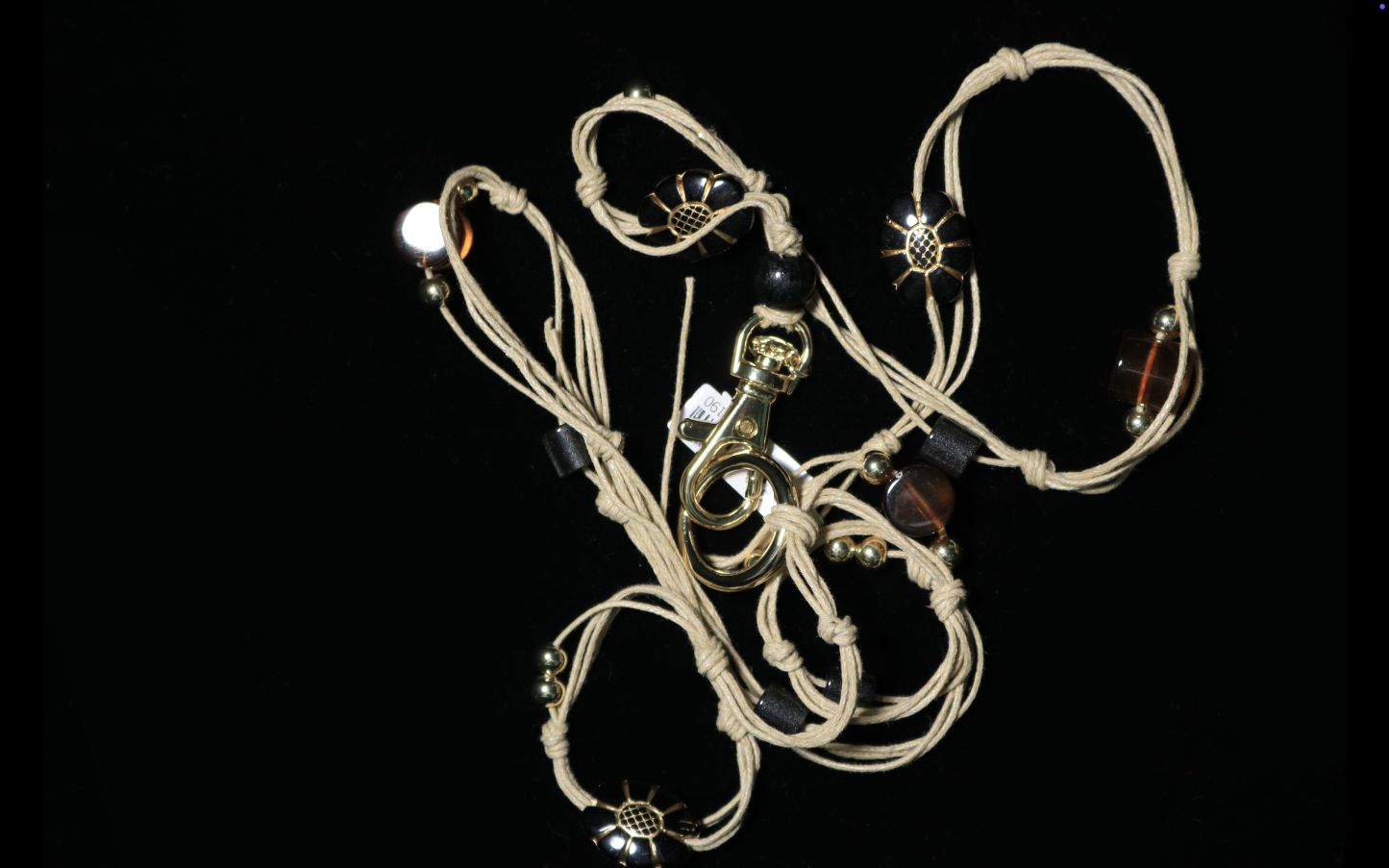 Macramé Contrast-Bead Waist Chain