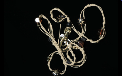 Macramé Contrast-Bead Waist Chain