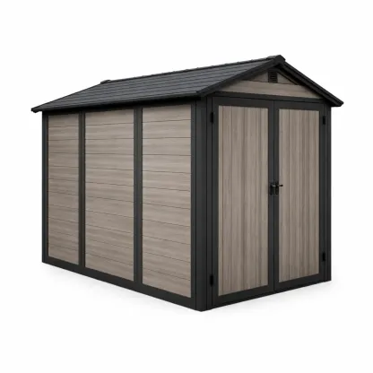 Abri de jardin en résine composite gris 185 x 152 x 226 cm-myhomeyard