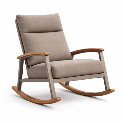 Chaise à bascule tissu polyester métal bois 70x90x100 cm-myhomeyard