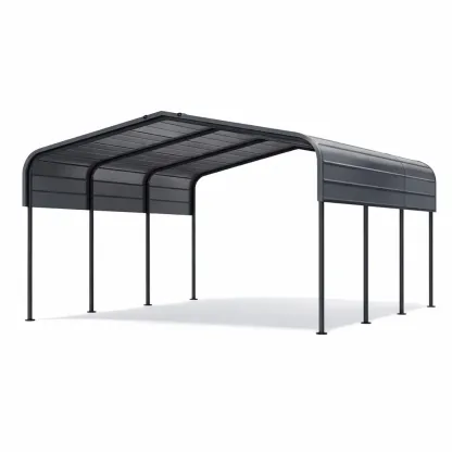 Abri voiture en métal gris 600 x 300 x 280 cm-myhomeyard