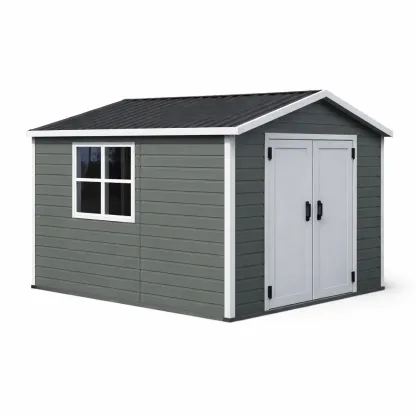 Abri de jardin en résine avec fenêtre et double porte 300 x 200 x 240 cm-myhomeyard