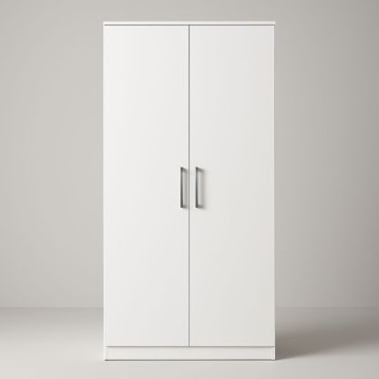 Armadio Due Ante in MDF Bianco 180x80x50 cm