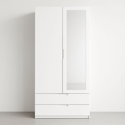 Armadio Bianco in MDF con Specchio