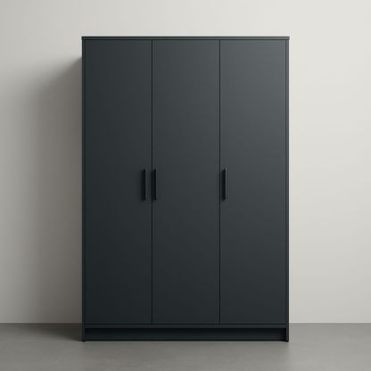 Armadio tre ante MDF Nero Opaco 180x60x200 cm