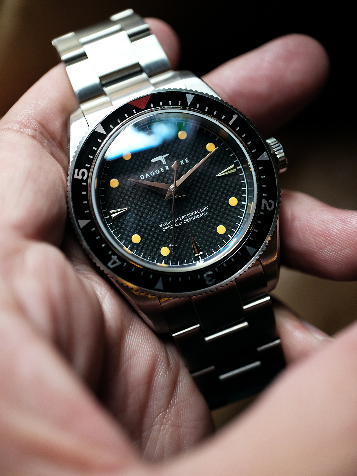 DAGGER AXE "The Experimental" Vintage Diver - Carbon Texture Dial | Ref. DG-B6540 | Tax & Duty Included
