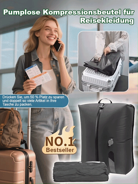 Platzsparende Kleidersäcke – Ohne Staubsauger nutzbar