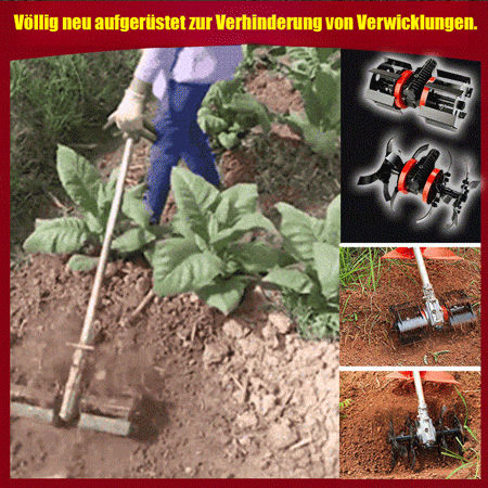 Ohne Bücken, Einhandbedienung! 💡 Deutsches Multifunktions-Rollwerkzeug: Mähen, Lockern, Graben – 1000m² Unkraut weg in nur 3 Minuten! 🚜💨