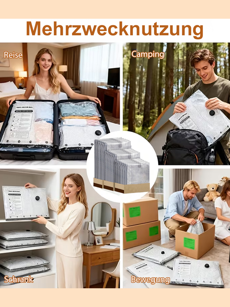 【Wasserdicht, schimmelresistent, milbensicher】USB-Elektropumpen-Vakuum-Kompressions-Aufbewahrungsbeutel