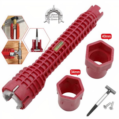 【TU9 Experten-Entwicklung】 8-in-1 Schraubenschlüssel 🛠️: 3 Minuten Schnellreparatur ⏱️, professioneller Schlüssel für enge Totwinkel 📐, passend für 99% der Wasserhähne/Ventile 🚰.