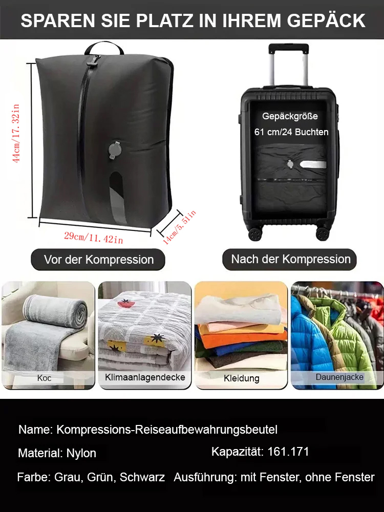 Platzsparende Kleidersäcke – Ohne Staubsauger nutzbar