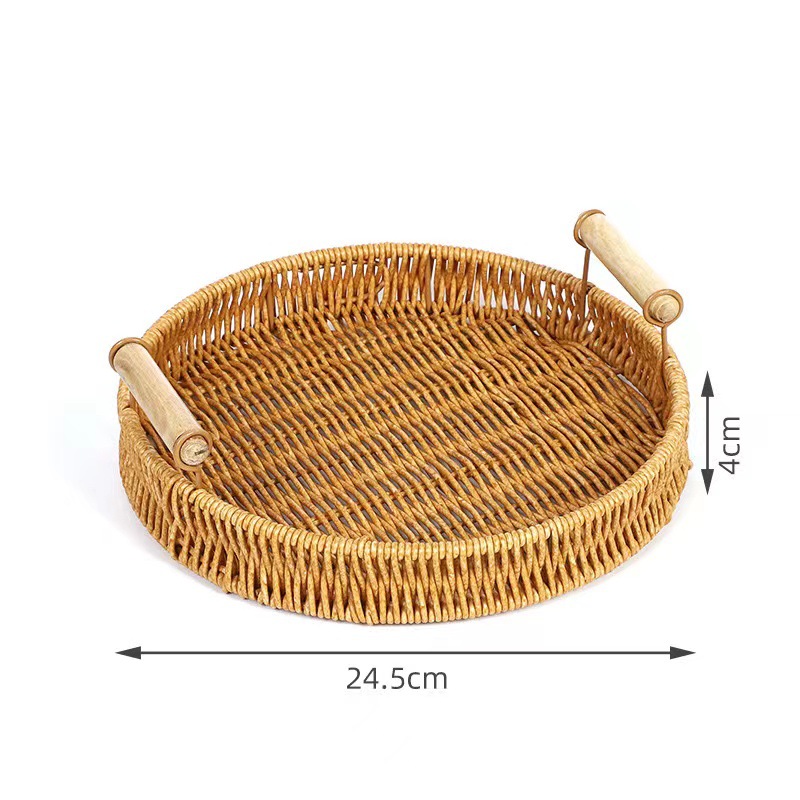 Cesta de pan de imitación de ratán