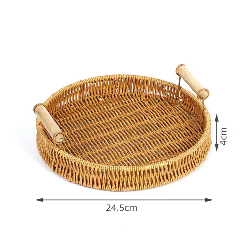 Cesta de pan de imitación de ratán