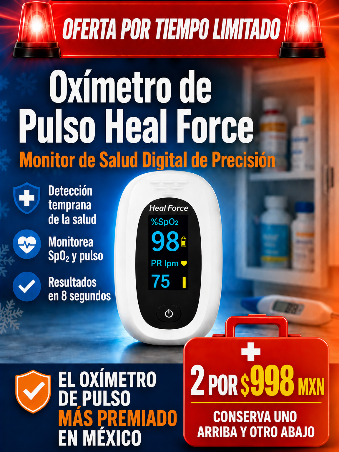【✨ Pulsoximeter ✨】Medición en 3 segundos: ¡Preciso y sin dolor! 🚀