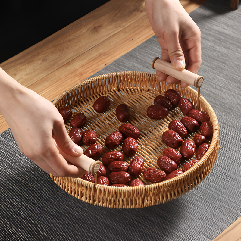 Cesta de pan de imitación de ratán