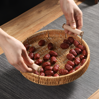Cesta de pan de imitación de ratán